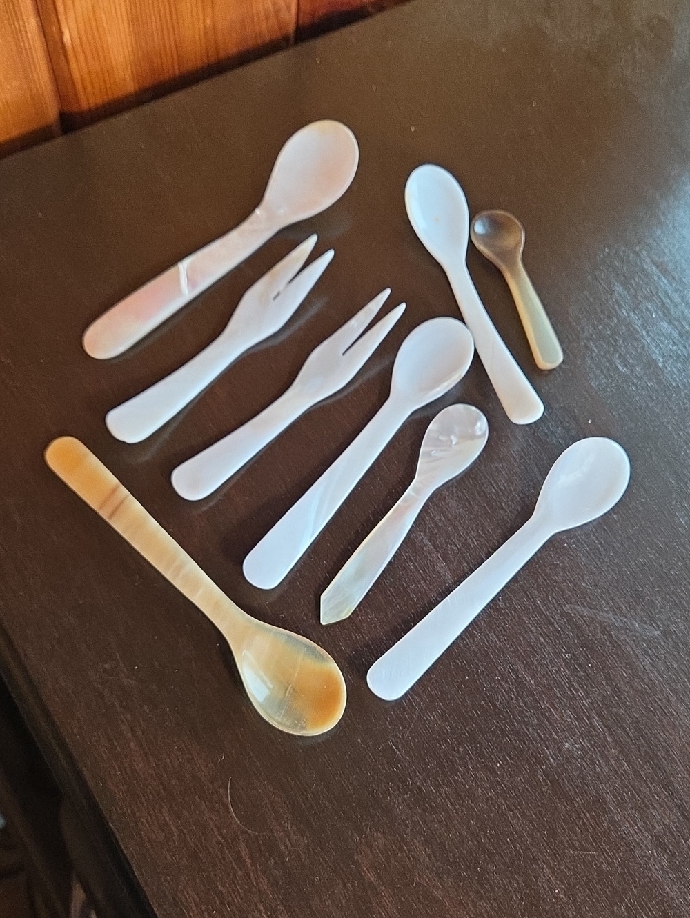 Mother Of Pearl & Buffalo Horn Caviar Utensils
